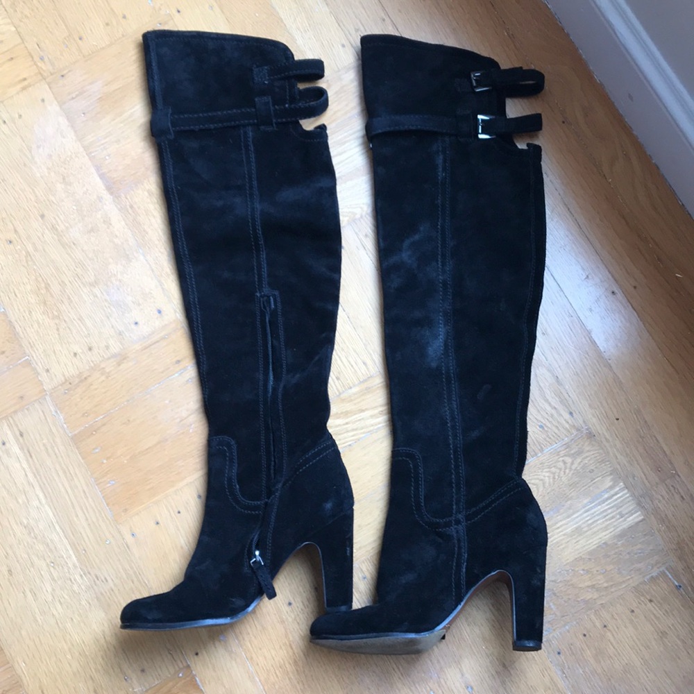Sam Edelman black suede OTK boots